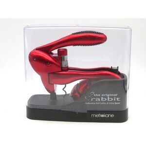 Metrokane The Original Rabbit Corkscrew Set Red Wine Opener Foil Cutter NIB
